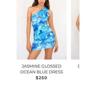 Melissa Simone Jasmine Glossed Ocean Blue Dress| S